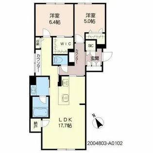 シャーメゾンステージ新成【1階】の間取り