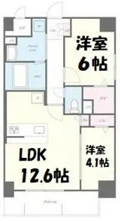 ディセントラフルーリ【1階】の間取り
