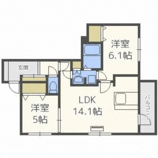 Sabanjoule(サバンジュール)【505号室】の間取り