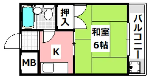 バンブーハイツ【2階】の間取り