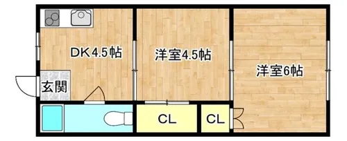 大阪府東大阪市高井田西1丁目【マンション】の間取り