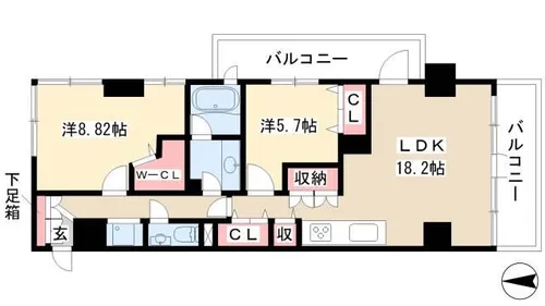 AREX丸の内【7階】の間取り