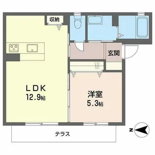 シャーメゾン深野【0102号室】の間取り