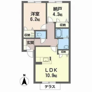 メイプル俣野【0103号室】の間取り
