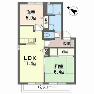 CLAIR 嵯峨【0201号室】の間取り