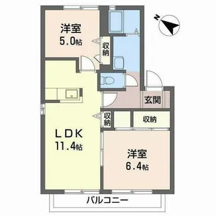 CLAIR 嵯峨【0201号室】の間取り