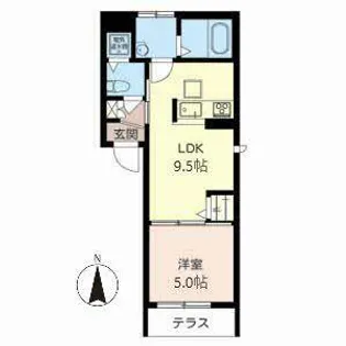 シャーメゾン東山【0102号室】の間取り