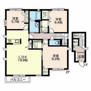 シャルムA【0201号室】の間取り