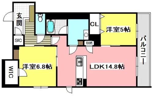 シャーメゾン フォレナ アルファ【203号室】の間取り