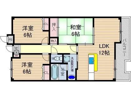 パセオ南茨木【4階】の間取り