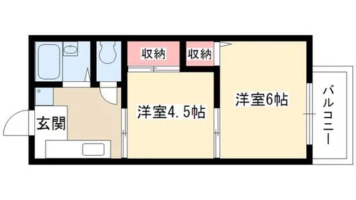 ハイツ月【202号室】の間取り