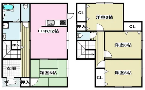大阪府茨木市鮎川4丁目【一戸建】の間取り