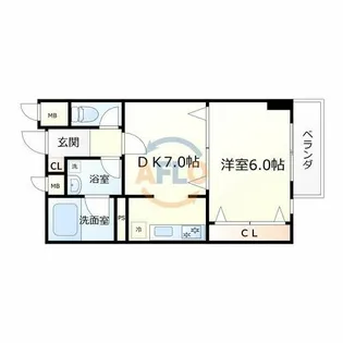 メゾン・ド・成屋大阪【4階】の間取り