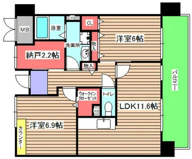 ラフィーネフォレスタ【2階】の間取り