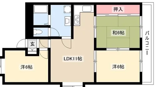 ブルッシュフィールドⅡ【101号室】の間取り