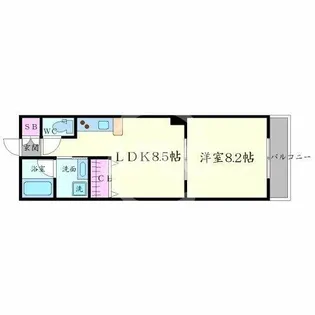 レインボーコート谷町五【11階】の間取り