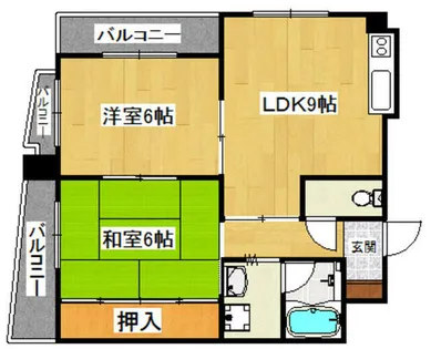 マンション富士【202号室】の間取り