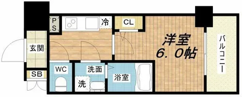 エスリード大阪フェリス【6階】の間取り