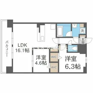 アウトフィールド海老江【2階】の間取り