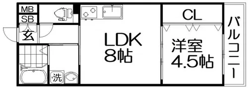 レジデンスコート橋本【1階】の間取り