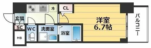 ファーストフィオーレ城北公園通【5階】の間取り