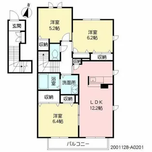 ローリエ【A0201号室】の間取り