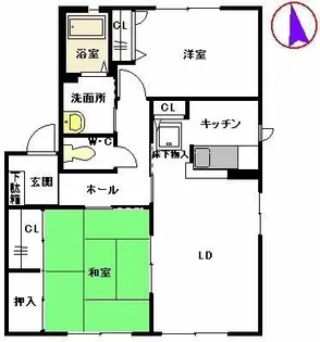 フローラルコート F棟【F0101号室】の間取り