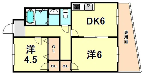 綱崎マンション【1階】の間取り