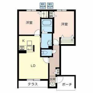 シャーメゾン ノースブルーム【0102号室】の間取り