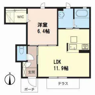 シャーメゾン稲田本町【1階】の間取り