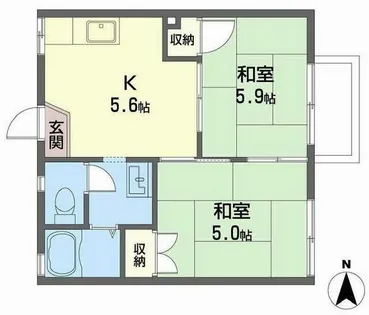 フォーブル若葉【0202号室】の間取り