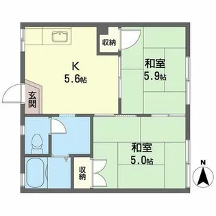 フォーブル若葉【0103号室】の間取り