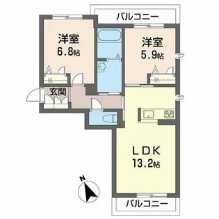 ベレオコスモ【0201号室】の間取り