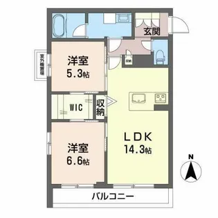 HABITER 御所西【0305号室】の間取り