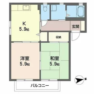 ファミールプラザ ヴェルデ【2階】の間取り
