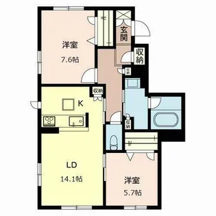 ラヴィエスタ【0105号室】の間取り
