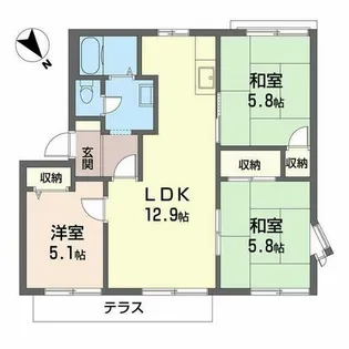 フレグランス錦【B101号室】の間取り