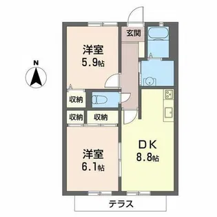 グレイスコート【A113号室】の間取り