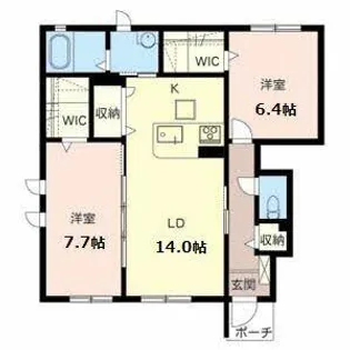 シャーメゾン歌敷山【0101号室】の間取り