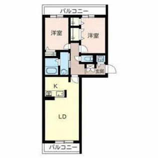 グリナージュ フルール【0203号室】の間取り