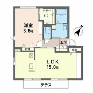レイクビュー湖都【B102号室】の間取り