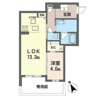 ローズクレール【0103号室】の間取り