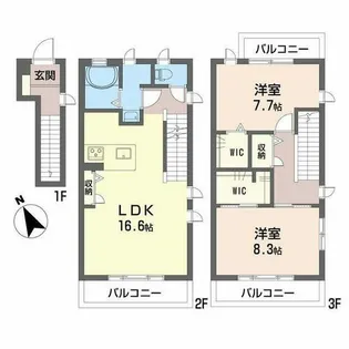 アルル西崎【0201号室】の間取り