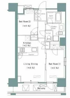 パークアクシスうつぼ公園【3階】の間取り