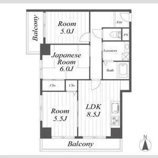 ラ・フレール【6階】の間取り