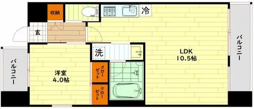プレジオ都島北通【6階】の間取り