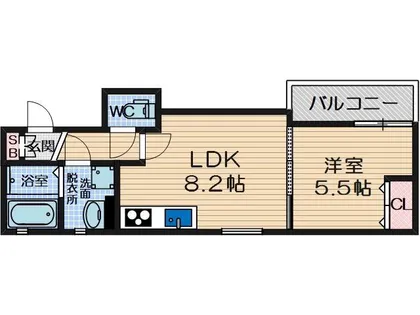 クリエオーレ庄屋Ⅰ【3階】の間取り