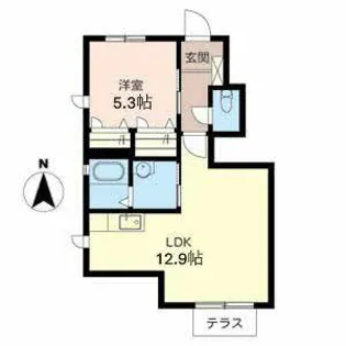 シャーメゾン コトー【0102号室】の間取り