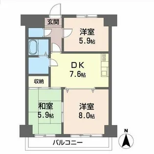 エレナ和歌浦【0303号室】の間取り