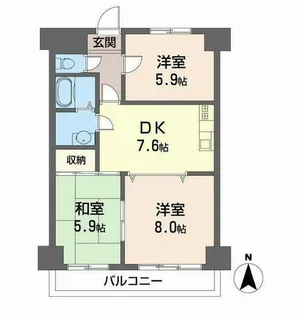 エレナ和歌浦【0303号室】の間取り